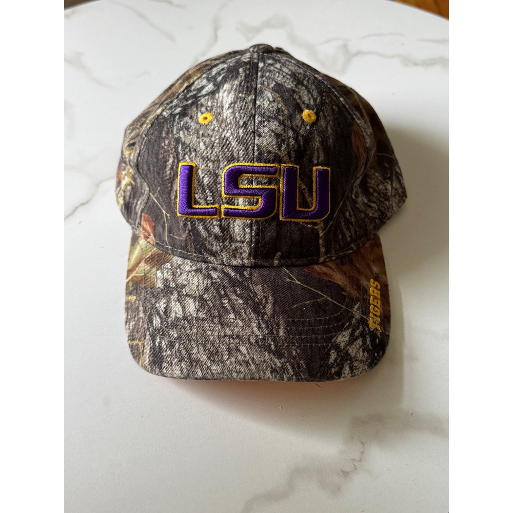 LSU Tigers Camo Baseball Hat Collegiate Headwear‎ Adjustable Camouflage Cap
